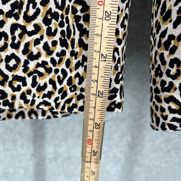 J Crew Womens Wide Leg Silk Pants Size 8 Animal Print Neutral Crop Belted Office - Picture 12 of 13